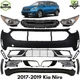 Front Bumper Cover Primed Plastic & Headlights Kit For 2017-2019 Kia Niro
