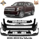 Front Bumper Cover Paintable & Lower Grille Kit For 2020-2022 Kia Telluride