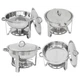 Catering Stainless Steel Chafer Round 4 Pack Buffet Chafing Dish 5Qt Party Pack