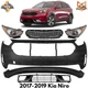 Front Bumper Cover Paintable & Grille Assembly Kit For 2017-2019 Kia Niro