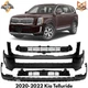 Front Bumper Cover Paintable & Lower Grille Kit For 2020-2022 Kia Telluride