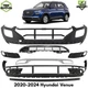 Front Bumper Cover Primed Plastic & Fog Lights Cover For 2020-2024 Hyundai Venue