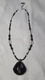Vintage, Black Onyx & Crystal 16" Necklace (1414)