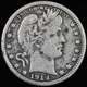 1914-S BARBER QUARTER ✪ FINE F DETAILS ✪ 25C SILVER COIN 32AK ◢TRUSTED◣