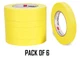 3M 06652 3/4 Inch Yellow Automotive Masking Tape Half Sleeve (6 Rolls)