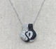 Ralph Lauren Sterling Silver 925 Clear/Black Crystal Cats Necklace 18" Y1414