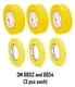 NEW! 3M Yellow Automotive Masking Tape 3 Rolls of 06652 3 Rolls of 06654 Bundle