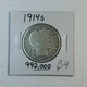 1914-S Barber Half Dollar / Low Mintage / Free Shipping