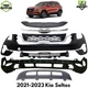 Front Bumper Cover Primed Plastic & Grille Assembly Kit For 2021-2023 Kia Seltos