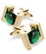 Colored Crystal Princess Cut Cuff Links &ndash; Tuxedo Suit Cufflinks for Men (Emer...