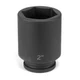 Grey Pneumatic 3/4 Inch Drive X 2-1/4 Inch Length Deep 6 Point Impact Socket