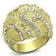 TK1419 - IP Gold(Ion Plating) Stainless Steel Ring with Top Grade Crystal  in