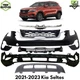 Front Bumper Cover Primed Plastic & Grille Assembly Kit For 2021-2023 Kia Seltos