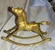 Antique Solid Brass Rocking Horse Gold Lustre Old Racing Race Grand National UK
