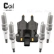 1pcs Ignition Coil and 4pcs Spark Plug For Wrangler Jeep L4 2.4L 2003-2006