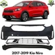 Front Bumper Cover Primed Plastic & Bumper Grille For 2017-2019 Kia Niro