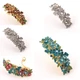 Hot USA seller beautiful silver tone rhinestone crystal hair clip barrette 1414
