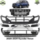 Front Bumper Cover Primed Plastic & Fog Lights Cover For 2020-2024 Hyundai Venue