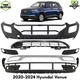 Front Bumper Cover Primed Plastic & Fog Lights Cover For 2020-2024 Hyundai Venue