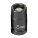 Grey Pneumatic (908MG) 1/4" Drive x 8mm Magnetic Standard Socket