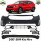 Front Bumper Cover Primed Plastic & Foglights Kit For 2017-2019 Kia Niro