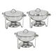3Pack Stainess Steel Catering Chafer Chafing Dish Sets Party 5 QT Warming Trays