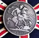 1890 VICTORIAN CROWN 0.925 Solid Silver Antique Coin Old Vintage Sterling Queen