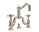 Rohl Acqui Bridge Bathroom Faucet A1419XCSTN-2 SATIN NICKEL w/ Crystal Cross