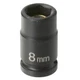 Grey Pneumatic 1/4" Drive x 8mm Magnetic Impact Socket, 6 Point